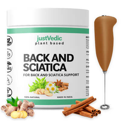 Justvedic Back and Sciatica Support Drink Mix and Frother