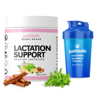 Justvedic Lactation Support Drink Jar + Shaker