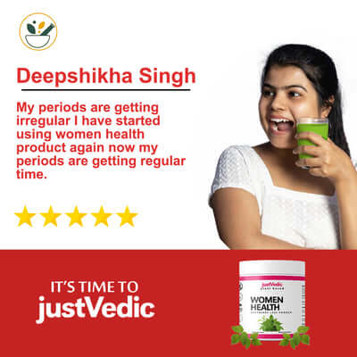 Justvedic Women Health Drink Mix Jar Use by Deepshika Singh