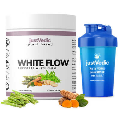 Justvedic White Flow Drink Mix Jar and Shaker