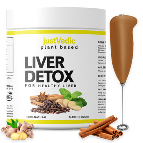 Justvedic Liver Detox Drink Mix and Frother