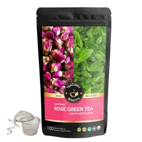 Rose Green tea pouch with infuser