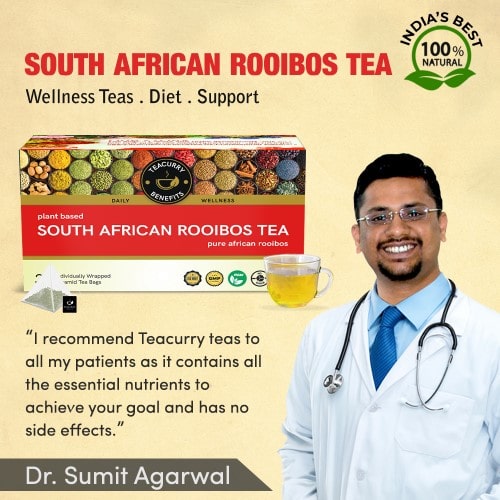 Teacurry South African Rooibos Tea Box Approved by Doctor Sumit Agarwal