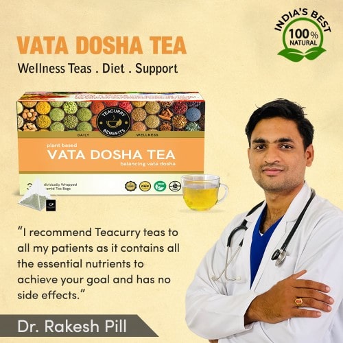 Teacurry Vatat Dosha Tea Box Approved by Doctor Rakesh Pill