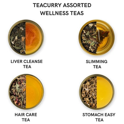 Types of teas in Assorted Wellness Sampler Tea Bags
