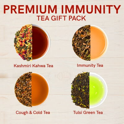 4 types of teas in immunity gift box