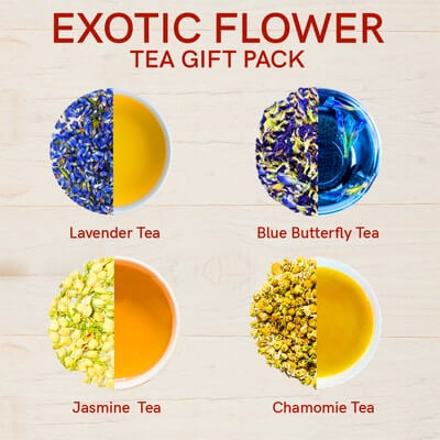 4 Teas in Exotic Flowers Gift Box