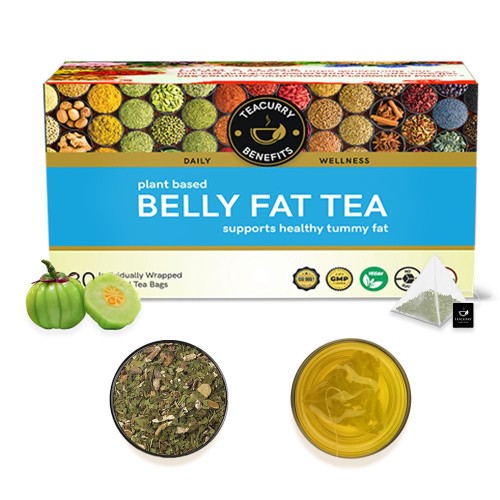 Teacurry Belly Fat Tea Box - tea for a flat tummy - teas for flat tummy - tummy fat reducing tea
