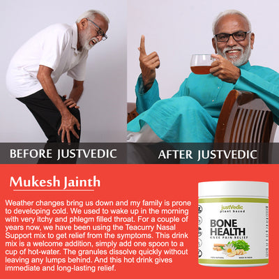 Justvedic Bone Health Drink Mix Jar Before & After