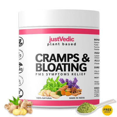 Justvedic Cramps and Bloating Drink Mix Jar