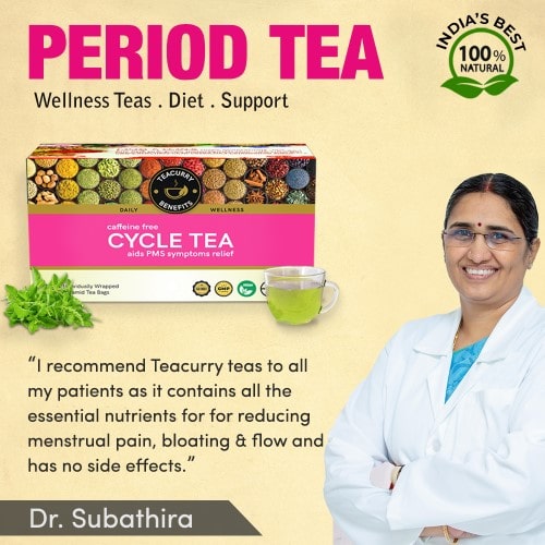 Teacurry period tea Recommended by Dr. Subathira - best period tea - best menstrual tea - happy period tea
