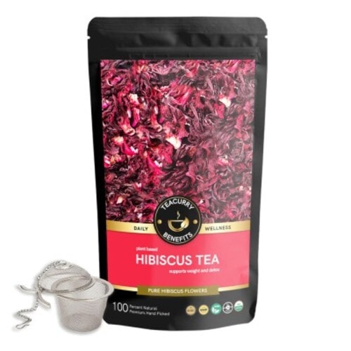 hibiscus tea pouch image with infuser - hibiscus tea use - hibiscus tea blood pressure