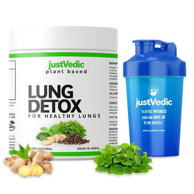 Justvedic Lung Detox Drink Mix and Shaker