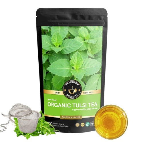 Teacurry Organic Tulsi Tea Loose Pouch with Infuser