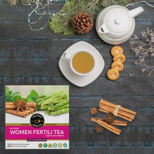 Women fertility tea top view - best herbal tea for fertility - great infertility control herbal tea