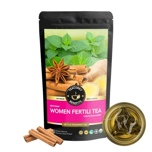 Teacurry Women Fertility Tea Pouch - herbal tea to help you get pregnant - herbal teas to increase fertility - pregnancy tea to get pregnant