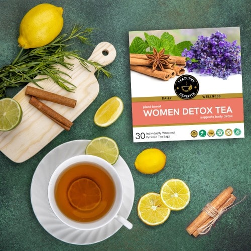 women detox tea background image